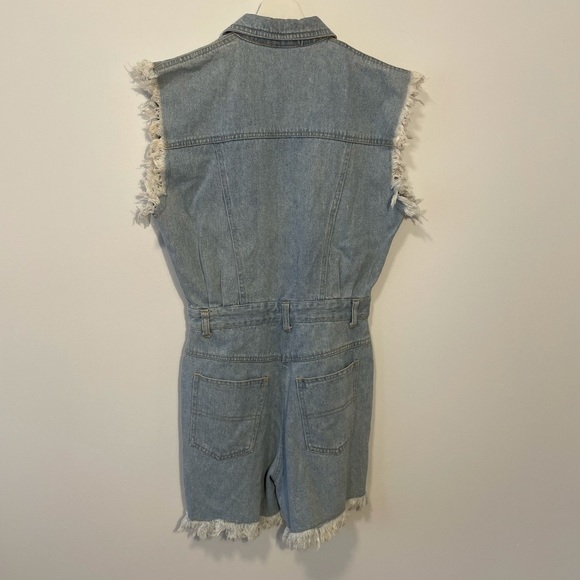Vintage Denim Distressed Romper - Picture 8 of 13